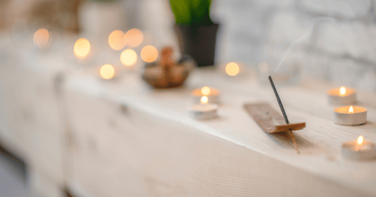 Tealight candles on the table