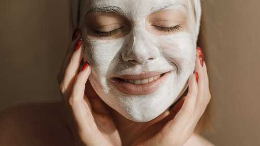 A woman with face mask on her face