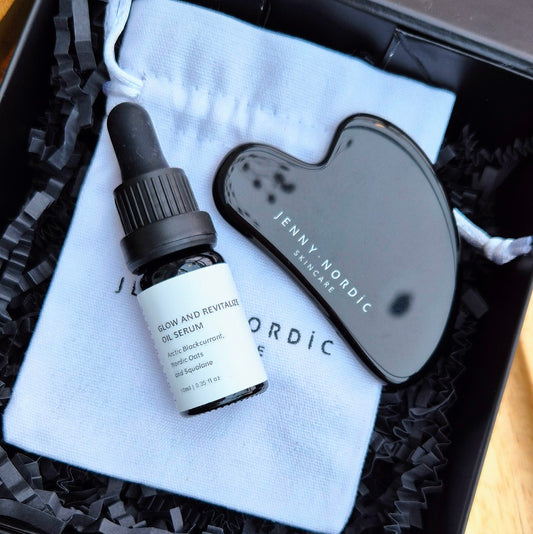 Jenny Nordic Black Obsidian Gua Sha and Oil Serum