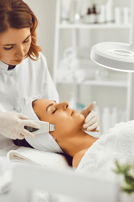 Beauty salon treatment in progress